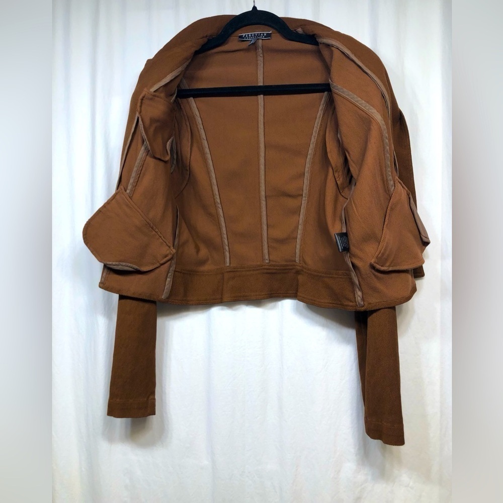 Peruvian Connection Brown Stretch Asymetrical Zip… - image 7